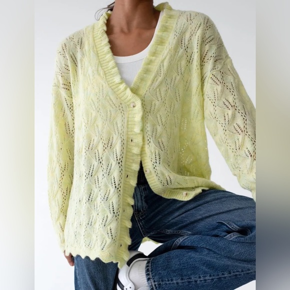 Rumored Sweaters - Rumored Light Yellow Women's Cardigan NWT